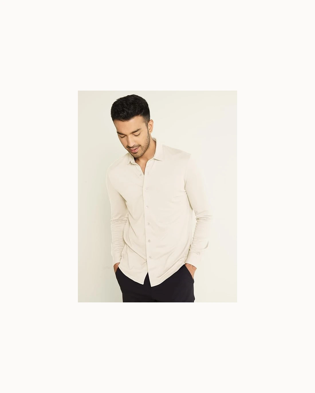 DAMENSCH Men Cotton Blend Regular Constant All-Degree Shirt Full Sleeve, Pique Textured, Thermoregulating Casual, Recycled Fabric Stylish Shirts