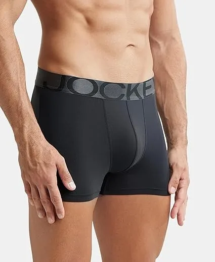 Jockey IC28 Men's Tactel Microfiber Elastane Stretch Solid Trunk with Moisture Move Treatment