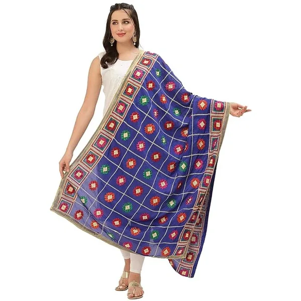 Pashtush women Art Silk dupatta, Phulkari Embroidery design