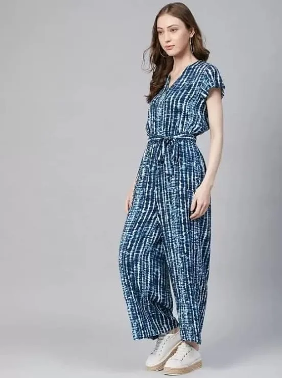 FCV Rayon Printed Jumpsuit for Women