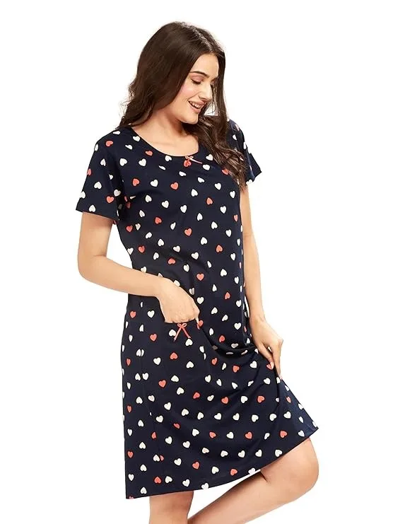AV2 Women's Cotton Floral Knee Length Nighty
