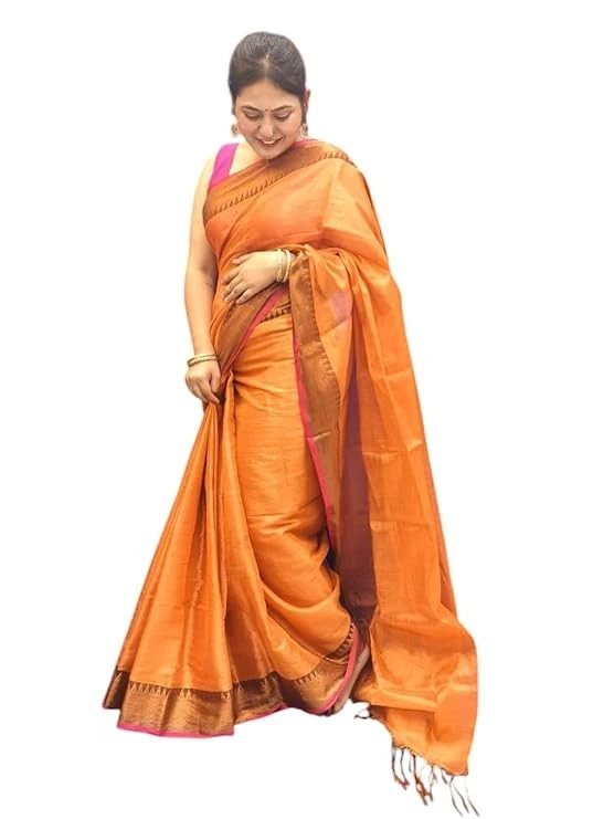Pure Tissue Cotton Saree Lightweight, Breathable, and Smooth Fabric with a Blouse Piece – A Sophisticated and Understated Choice for Every Occasion.