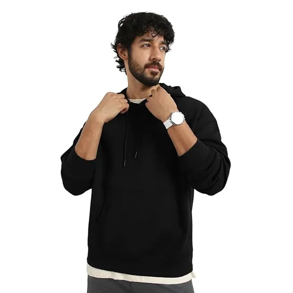 NOBERO Men Oversized Hoodies Cotton Fleece Long Sleeve Hooded Sweatshirts for Men