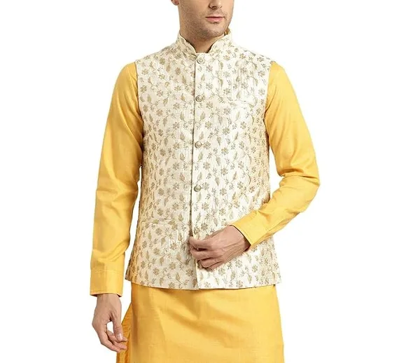 SOJANYA (Since 1958, Men's Silk Fancy Border Koti