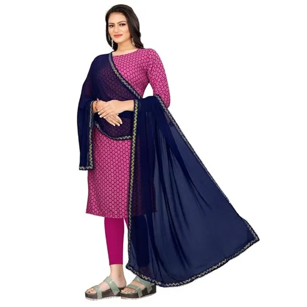 EBADAT Dupatta for Women | Universal Size Scarf for Women | Stylish Printed Chunni | Soft & Skin-Friendly Stole/Lace Cotton Dupatta for Girls with Tassel Work | Comfortable for All Sessions