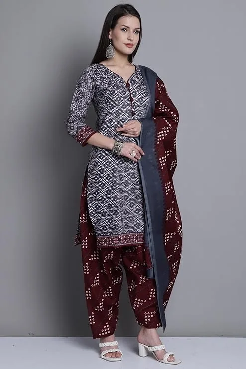 Rajnandini Women Cotton Printed Ready to Wear Patiala Salwar Suit (RW2015)