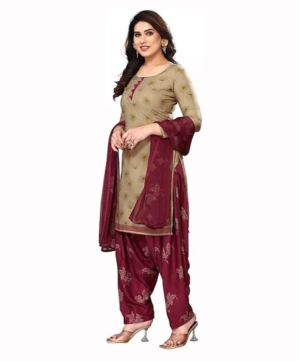 Yashika Women's Crepe Printed Unstitched Salwar Suit Dress Material With Dupatta(NEW-RINKY CHIKU)