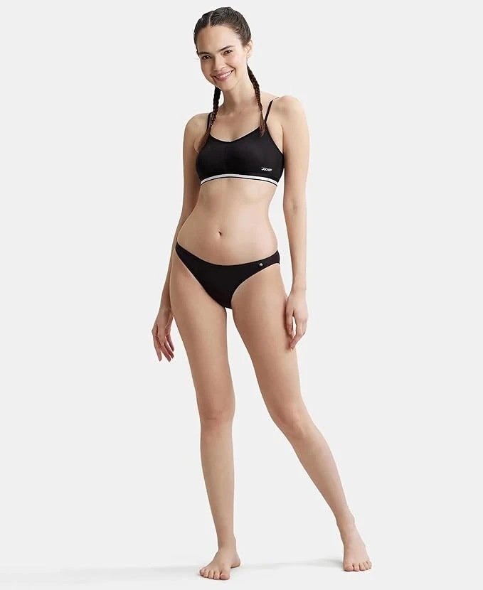 Jockey SS02 Women's Super Combed Cotton Elastane Stretch Low Waist Bikini with Concealed Waistband and Stay Fresh Treatment