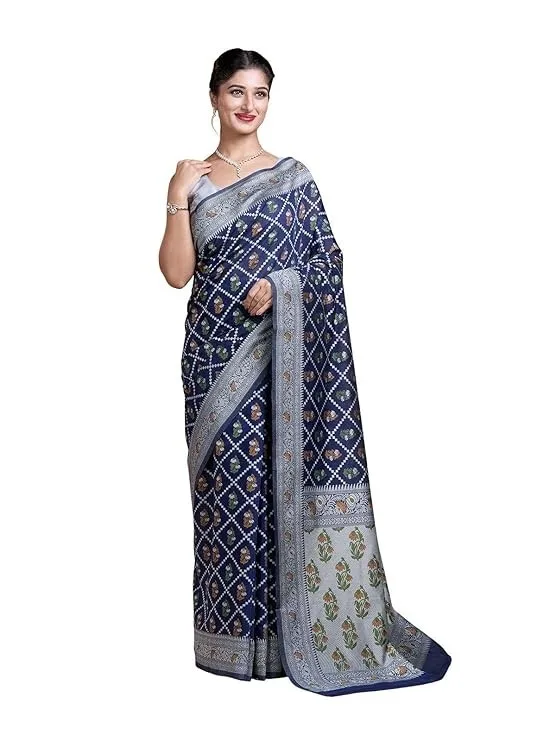 PALLU PATARI Womens Resham Weave Mulmul Cotton Saree